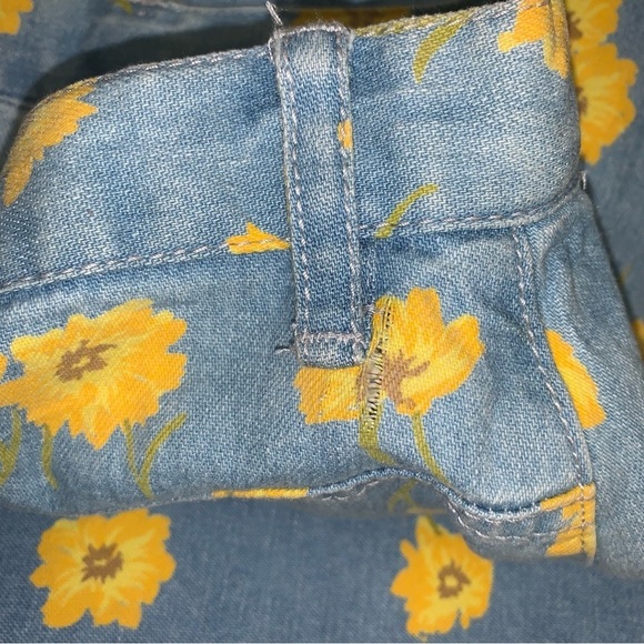Liz Clairborne Vintage Skirt Size 8 US Denim Yellow  Flowers Floral‎ Knee-Length - Picture 9 of 10